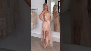 Crossdresser in Stunning Strapless Dress With Fringe [upl. by Kcirddec739]