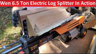 Wen Electric Log Splitter In Action [upl. by Aunson]