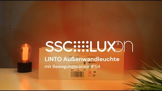 SSCLUXon  LINTO Außenwandleuchte mit Bewegungssensor IP54 neutralweiß LED  Produktvorschau [upl. by Brander]