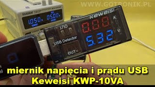 Keweisi KWP10VA Miernik napięcia i prądu USB [upl. by Kung994]