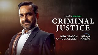 Hotstar Specials Criminal Justice  New Season Announcement  Pankaj Tripathi [upl. by Rachele]