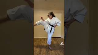 MrsKarates Shotokan Balance Routine for ROCKSOLID Kicks Black Belt Approved [upl. by Meridith]