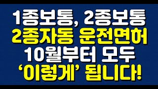 1종보통 2종보통 2종자동 운전면허 10월부터 모두 ‘이렇게’ 됩니다 [upl. by Swee321]