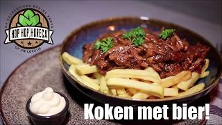 Koken met bier  Stoofvlees Westmalle Dubbel [upl. by Odnam]