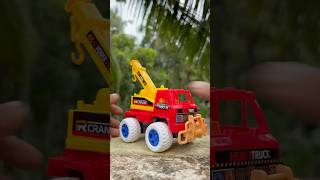 Rescue and build bridges with excavators construction vehicles brudertrucks shorts toys [upl. by Oalsecnew]