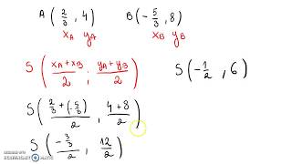 Współrzędne środka odcinka AB [upl. by Charlena]