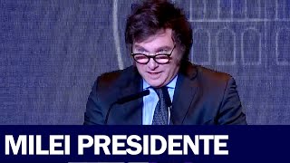 EL DISCURSO DE JAVIER MILEI COMO PRESIDENTE ELECTO quotHoy comienza la reconstrucción de Argentinaquot [upl. by Hiltan]