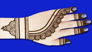 Very easy mehndi design  stylish backhand mehndi mehandi ka design simple mehndi designs mehndi [upl. by Lesna588]