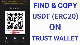 How To Find Your USDT ERC20 Wallet Address On Trust Wallet  Find amp Copy Trust Wallet USDT Address [upl. by Nelie682]