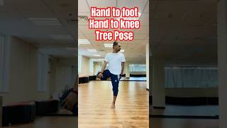 Hand to foot hand to knee Tree pose yogapose motivation yogaasana [upl. by Tate]