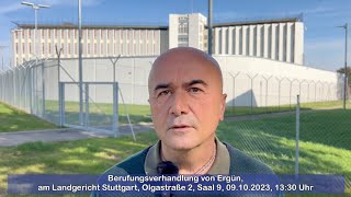 Ergün sucht Prozessbeobachter für seine Berufungsverhandlung am Landgericht Stuttgart [upl. by Drais553]