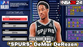 Best SPURS DeMar DeRozan build in NBA 2K24 [upl. by Adne]