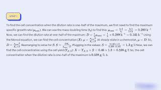 pseudomonas mathrmsp has a mass doubling time of 24 mathrmh when grown on acetate the saturation con [upl. by Waite]