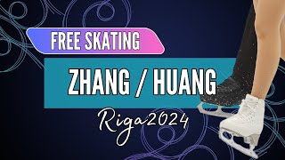 Jiaxuan ZHANG  Yihan HUANG CHN  Junior Pairs Free Skating  Riga 2024 [upl. by Ainollopa]