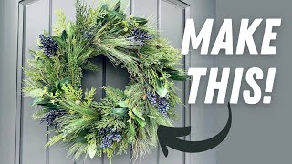 How to Make an Evergreen Winter Wreath with Juniper DIY Christmas Wreath [upl. by Sievert]