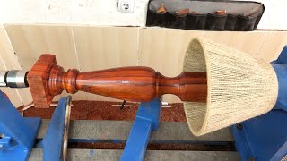 making a wooden table lamp with padauk wood [upl. by Llebasi]