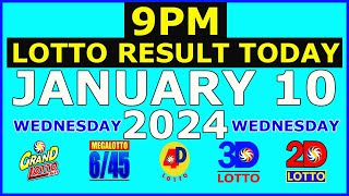 9pm Lotto Result Today January 10 2024 Wednesday [upl. by Ilbert]