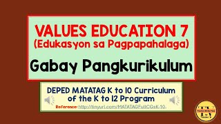 DEPED MATATAG VALUES EDUCATION 7 CURRICULUM GUIDE depedmatatag gmrc [upl. by Nagiem]