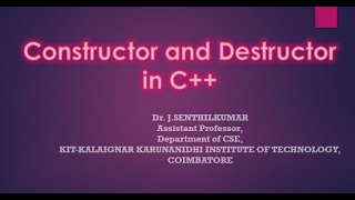 Constructor and Destructor in C [upl. by Acinej]