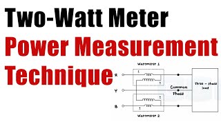 Three Phase Power Measurement Method  TWO WATT METER METHOD [upl. by Sevart]