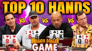 Top 10 Hands of The Million Dollar Game Day 1 [upl. by Eigger368]