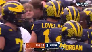 Colston Loveland COSTLY Fumble Before Halftime  3 Texas vs 10 Michigan [upl. by Sotsirhc]