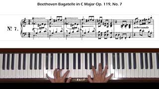 Beethoven Bagatelle Op 119 No 7 in C Major Piano Tutorial [upl. by Yuk]