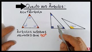 Classificação dos triangulos  Quanto aos  Lados e ângulos [upl. by Marcoux480]