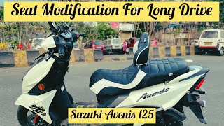 Suzuki Avenis 125 Modify 2023 l Maharaja Sofa Seat for Long Ride l Seat Modification with Back Rest [upl. by Ihc]