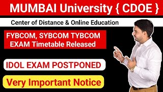 CDOE EXAM TIMETABLE RELEASED 202425Session FYBCOM SYBCOM TYBCOM  Mumbai University [upl. by Roderigo]