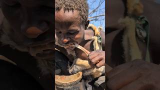 This is how hadzabe cooks their favorite food middle of forest 😋‼️hadzabetribe food [upl. by Heyde682]