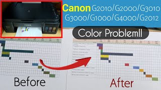 How to Solve Canon G2010G3010G2000G300 Printer Color Print Problem  Canon Color Print problem [upl. by Rothwell]