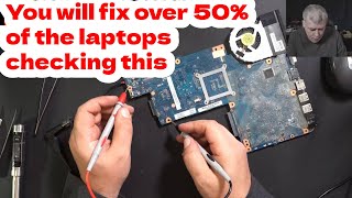 Motherboard repair tips amp tricks  Toshiba C850 laptop not charging not turning on  a simple test [upl. by Rossie]