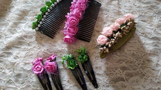 Di y how to make hair comb clipshair pins and hair accessories 2019 [upl. by Brenton67]