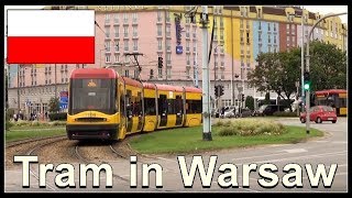 Strassenbahnen in Warschau  Tram in Warsaw Poland August 2017 [upl. by Enylodnewg382]