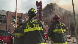 Empty downtown warehouse being torn down after fire [upl. by Aneelas]