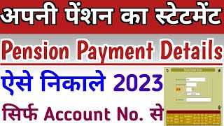 UP Pension Payment Details Kaise Nikale  Pension Statement Kaise Download Kare Pension Sallry Slip [upl. by Strohbehn537]