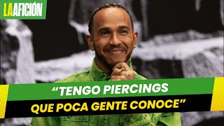 ‘Tengo piercings que poca gente conoce’ Hamilton bromea sobre prohibición de pilotar con joyas [upl. by Nosneh]