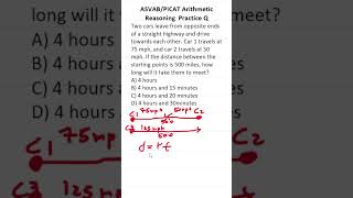 ASVABPiCAT Arithmetic Reasoning Practice Test Question Distance Rate and Time d  rt [upl. by Llerrud]