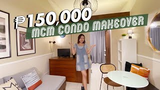 Transforming a Bare 23sqm Condo for only ₱150000🪄✨ MCM Inspired Design 🛋️  by Elle Uy [upl. by Lantha39]