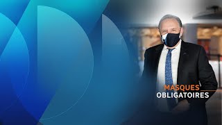 Masque obligatoire dans les lieux publics fermés  entrevue avec Christian Dubé [upl. by Linell]