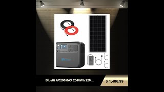 Bluetti AC200MAX 2048Wh 2200W Solar Generator  200W Rigid Monocrystalline Solar Panel Kit [upl. by Dugas799]