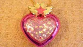 Sailor Moon Theme Song Heart Locket Brooch Prism wand toy [upl. by Ynatirb]