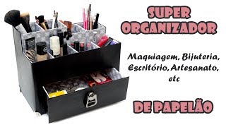 Organizador com Caixa De Sapato e Papelão ARTESANATO DIY RECICLAGEM [upl. by Goldin521]