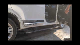 INNOVA CRYSTA GETTING AN AUTOMATIC SIDE FOOTREST INSTALLED AT CAR SONICS HYDERABAD [upl. by Haroppizt]