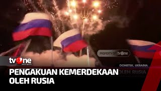 Pengakuan Kemerdekaan Warga Donetsk Kibarkan Bendera Rusia  Kabar Hari Ini tvOne [upl. by Nivla]