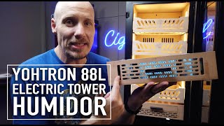 Yohtron 88L Electric Tower Humidor Review [upl. by Ahsilrak]