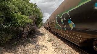 two CBH weat trains passing through perth main line [upl. by Ived]