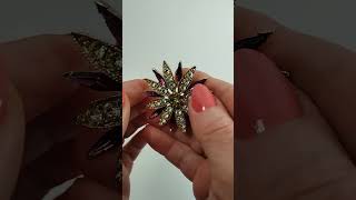 RJ Graziano Gorgeous Bloom Flower Brooch Sparkly Swarovski Amethyst amp Peridot RARE Email me [upl. by Suki507]