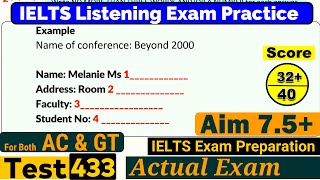 IELTS Listening Practice Test 2024 with Answers Real Exam  433 [upl. by Schluter419]